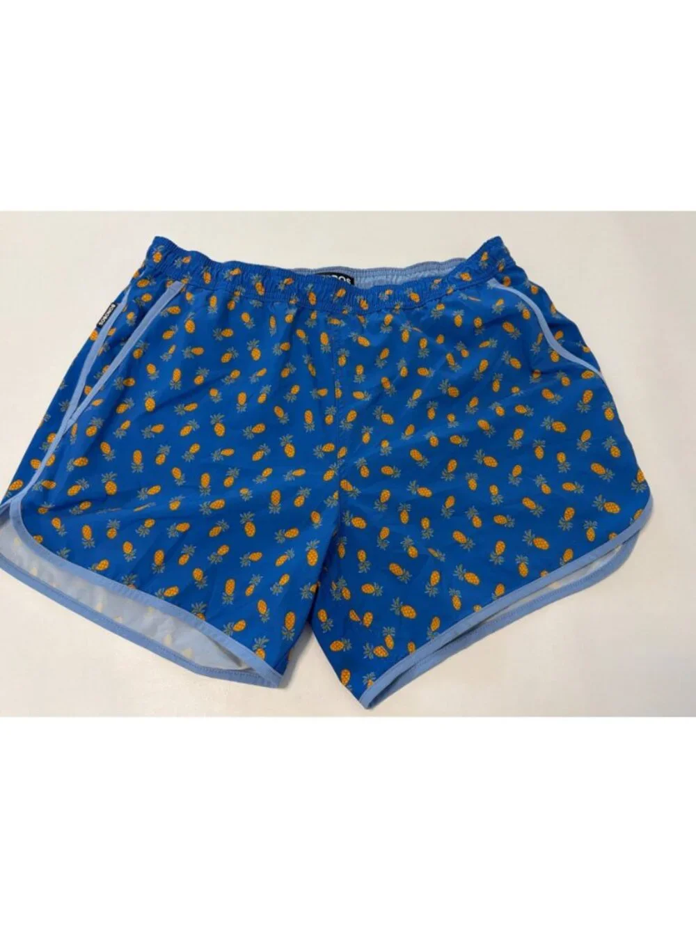 Bonobos Throwback Swim Trunks in Blue Pineapple Party Size Large